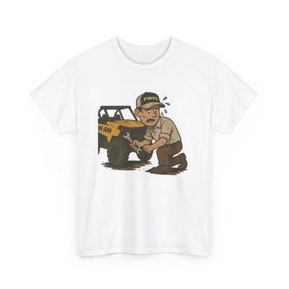 Guy Working Hard - T - Shirt